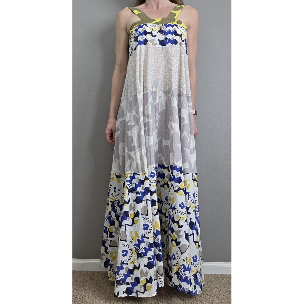 NWT Rebecca Taylor | Sz 0 | Maxi Sundress 💚 💙 💛 Floral Flowy Care Tag Missing
